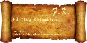 Földy Kolombina névjegykártya